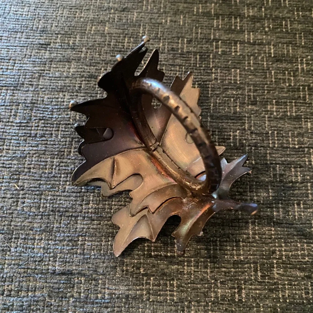 Unbranded Napkin Rings Set of 6 Copper Tone Excellent Harvest Oak‎ Leaf
